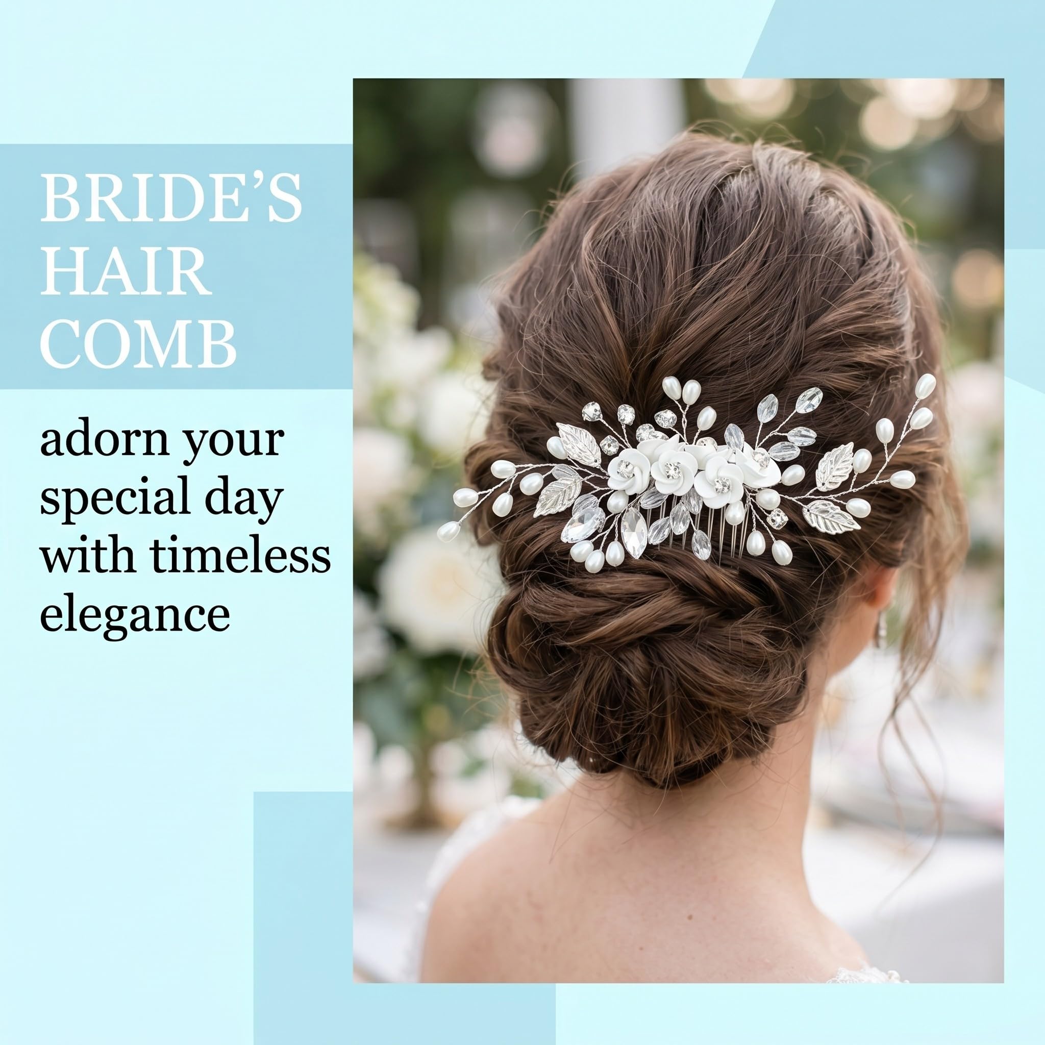 Pettinino argentato per capelli da sposa, Pettine per Capelli da Sposa Fermaglio per Donne e Ragazze, Capelli Sposa Pettine,Accessori Capelli Sposa