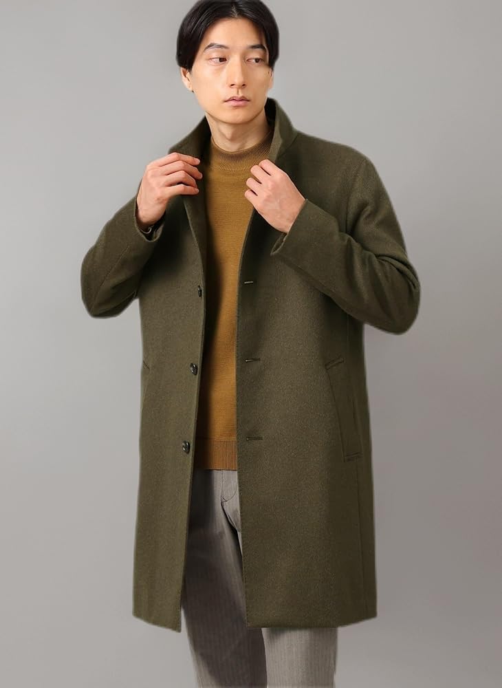 【TAKEOKIKUCH】美品タケオキクチ カシミヤ スタンドコート ロング 3 TAKEO KIKUCHI｜ウールカシミヤブレンド チェスターコート