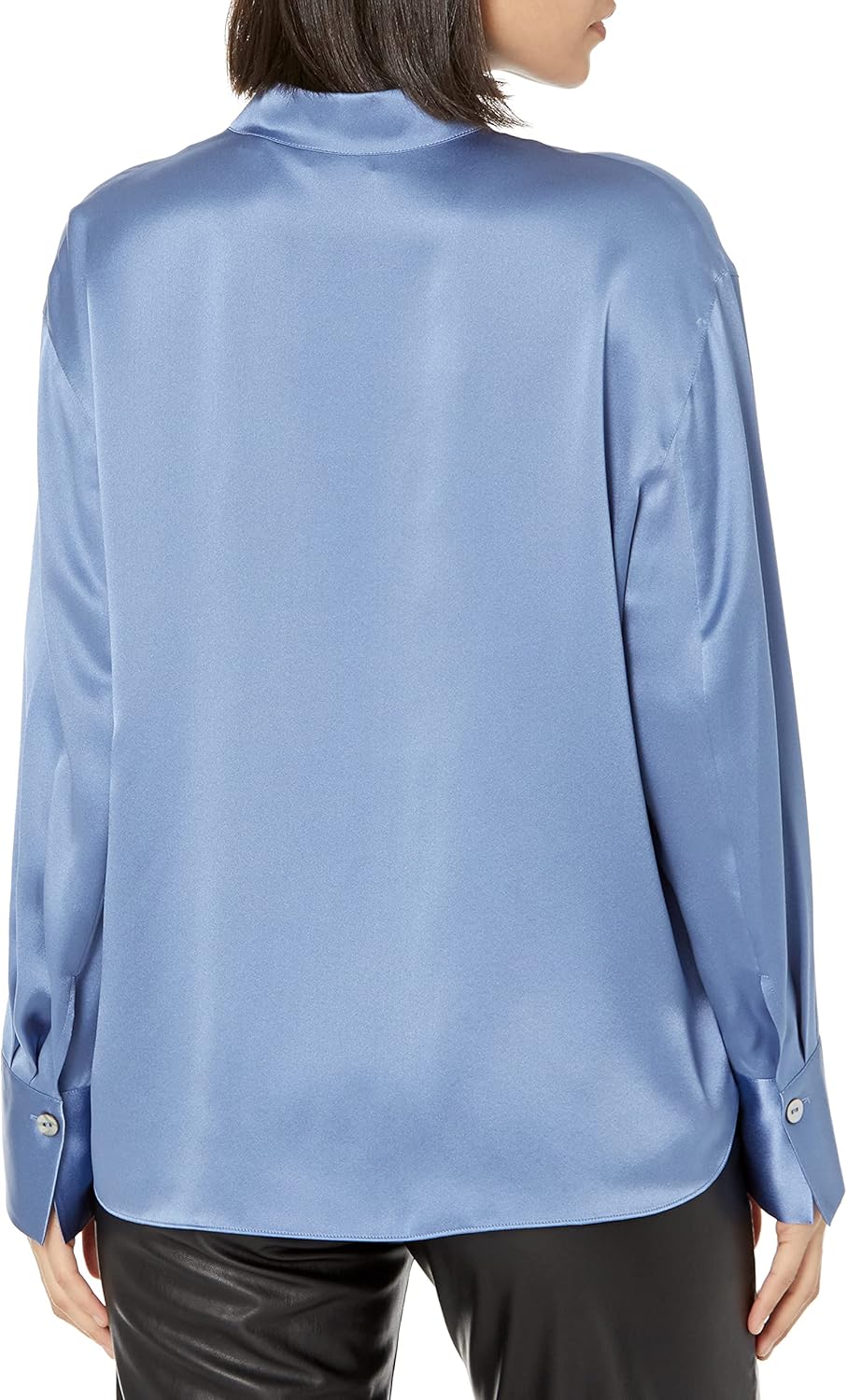 Vince Womens Long Sleeve Slit Neck Top - Image 2