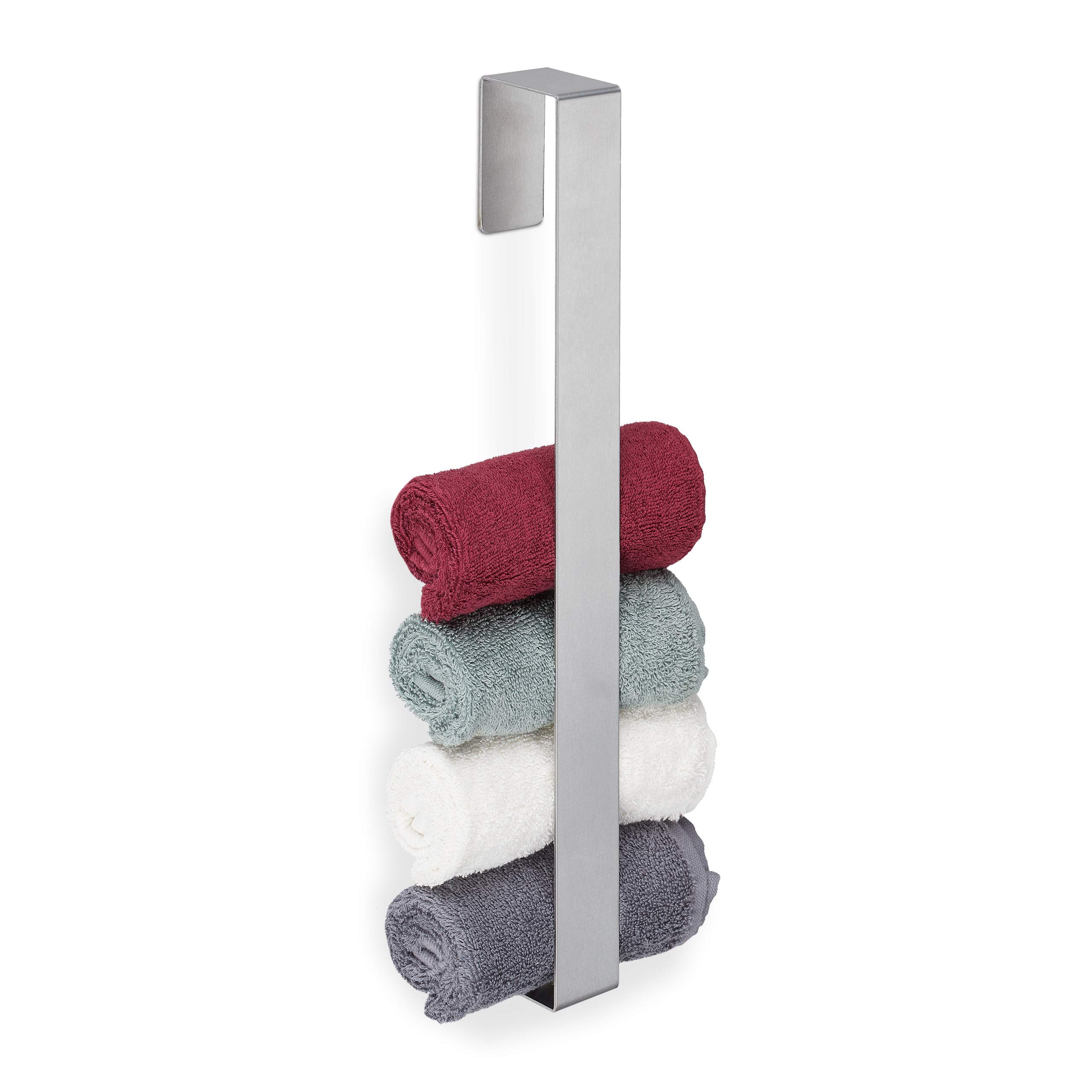 Porte-serviettes en inox 430 argenté compact et antirouille pour douche