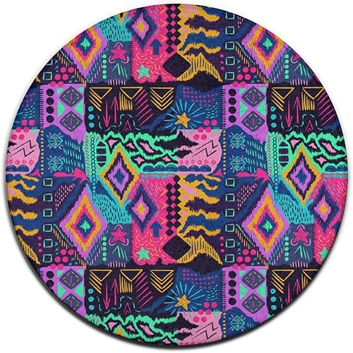 Miniatura 5 de Alfombra redonda de espuma viscoelástica, tapete de entrada bohemio abstracto, 60 pulgadas de diámetro, tapetes de spa antideslizantes de primera