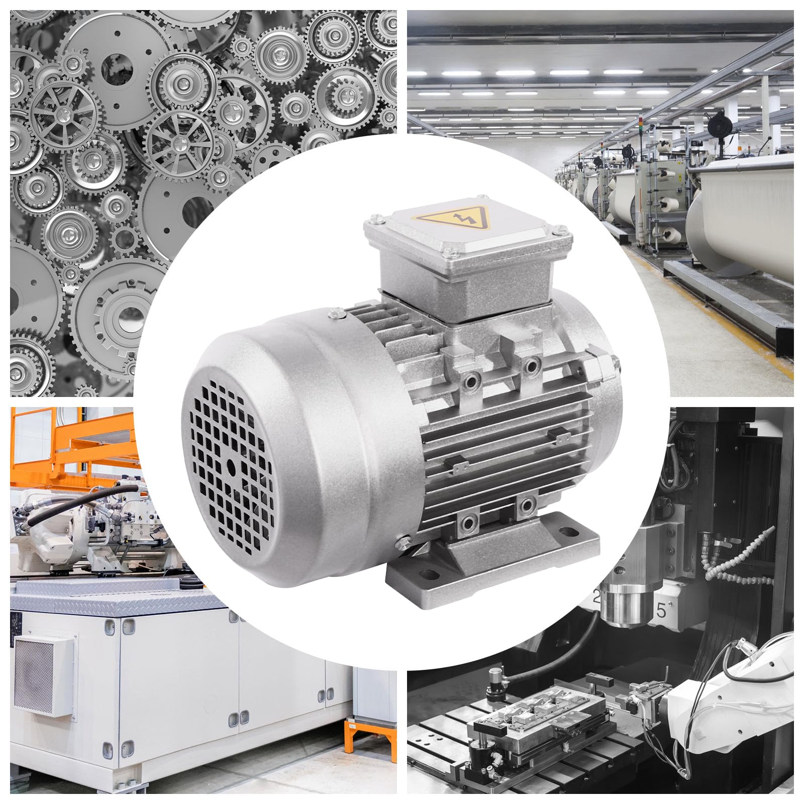 Motore elettrico, 380 V, 3 fasi, motore asincrono, 0,75 KW, motore trifase, 1400 giri/min, classe di protezione IP55, motore industriale per macchine e impianti