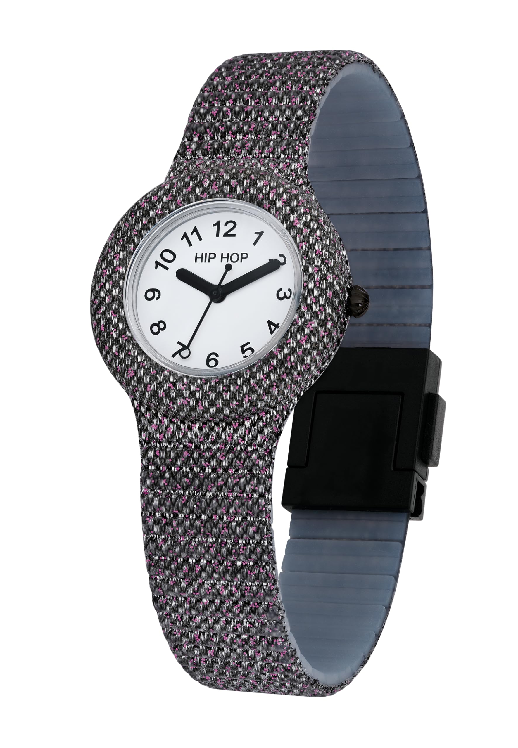 HIP HOP, Collezione Shimmer Crush, Orologio Donna con Lucente Cinturino in Silicone e Tessuto Lurex, Resistente all'Acqua, Movimento al Quarzo, Cassa 32 mm, Idea Regalo Donna