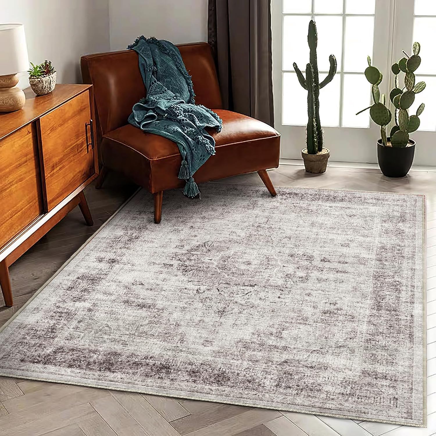 Tapis antidérapant 180x250cm grand format doux et stable pour grand couloir