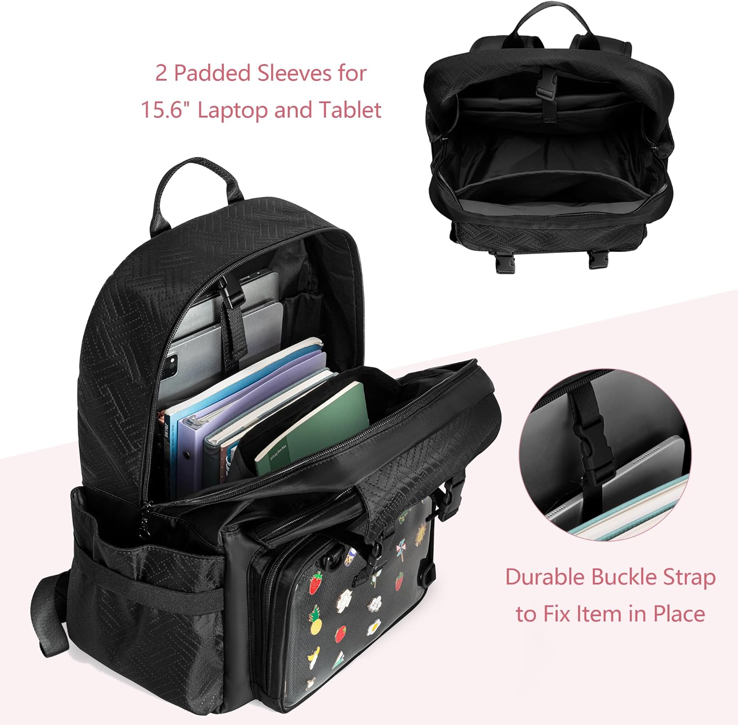 Ita Bag Pin Display Backpack with Insert, Kawaii Ita Backpack for Anime Cosplay, Black (Empty Bag Only, Patent Design) - Image 3