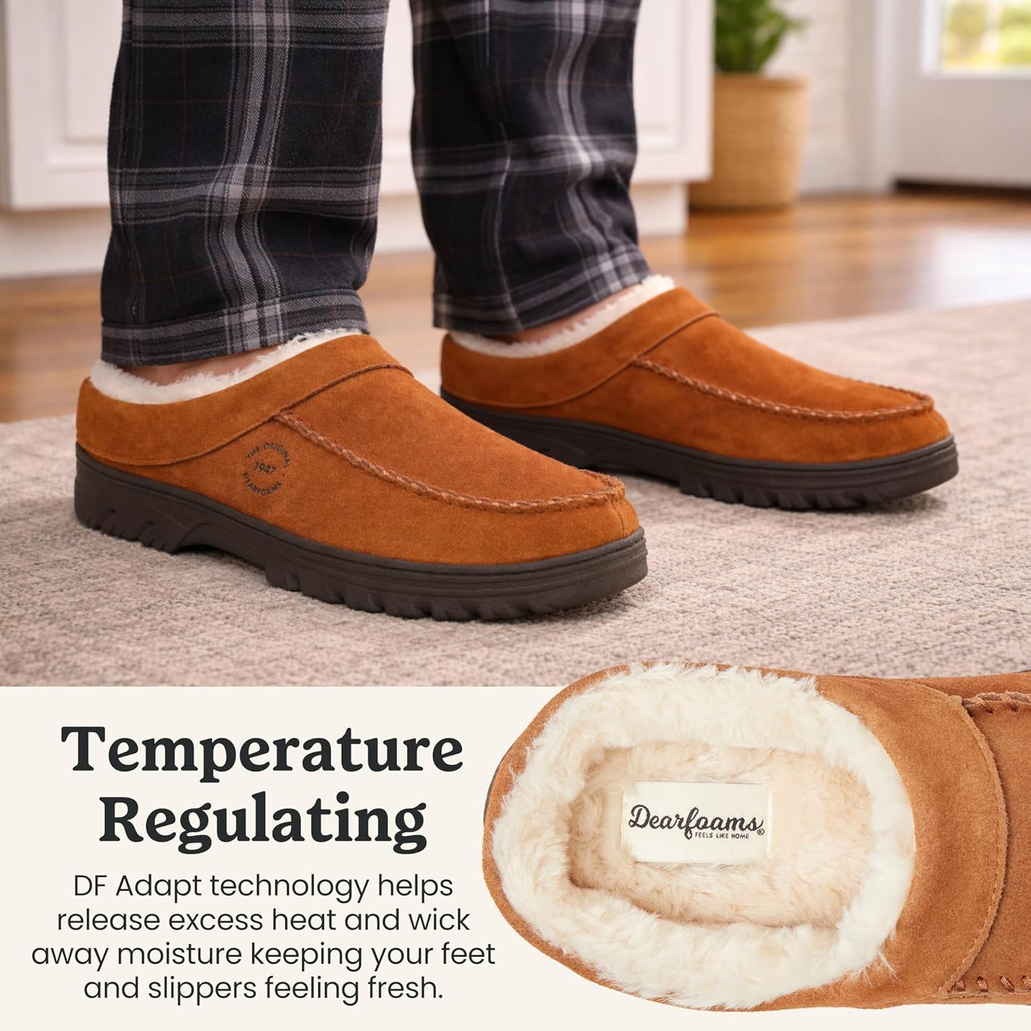Dearfoams Men's Reed Genuine Suede Clog