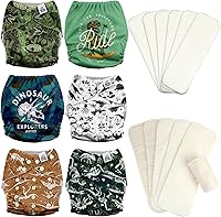 Vista 1 de Mama Koala 3.0 Pañales de tela para bebé con 6 inserciones, con 6 inserciones de algodón de cáñamo Bboo de 6 capas