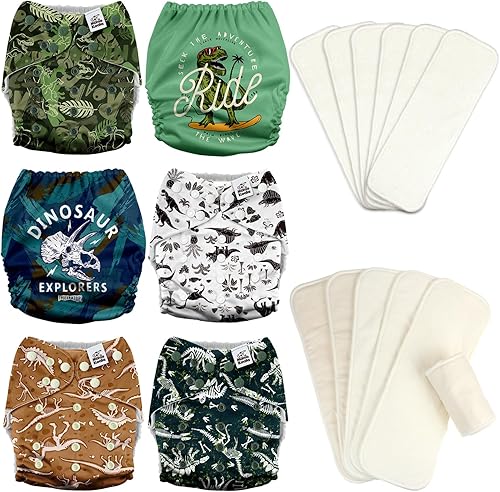 Mama Koala 3.0 Pañales de tela para bebé con 6 inserciones, con 6 inserciones de algodón de cáñamo Bboo de 6 capas