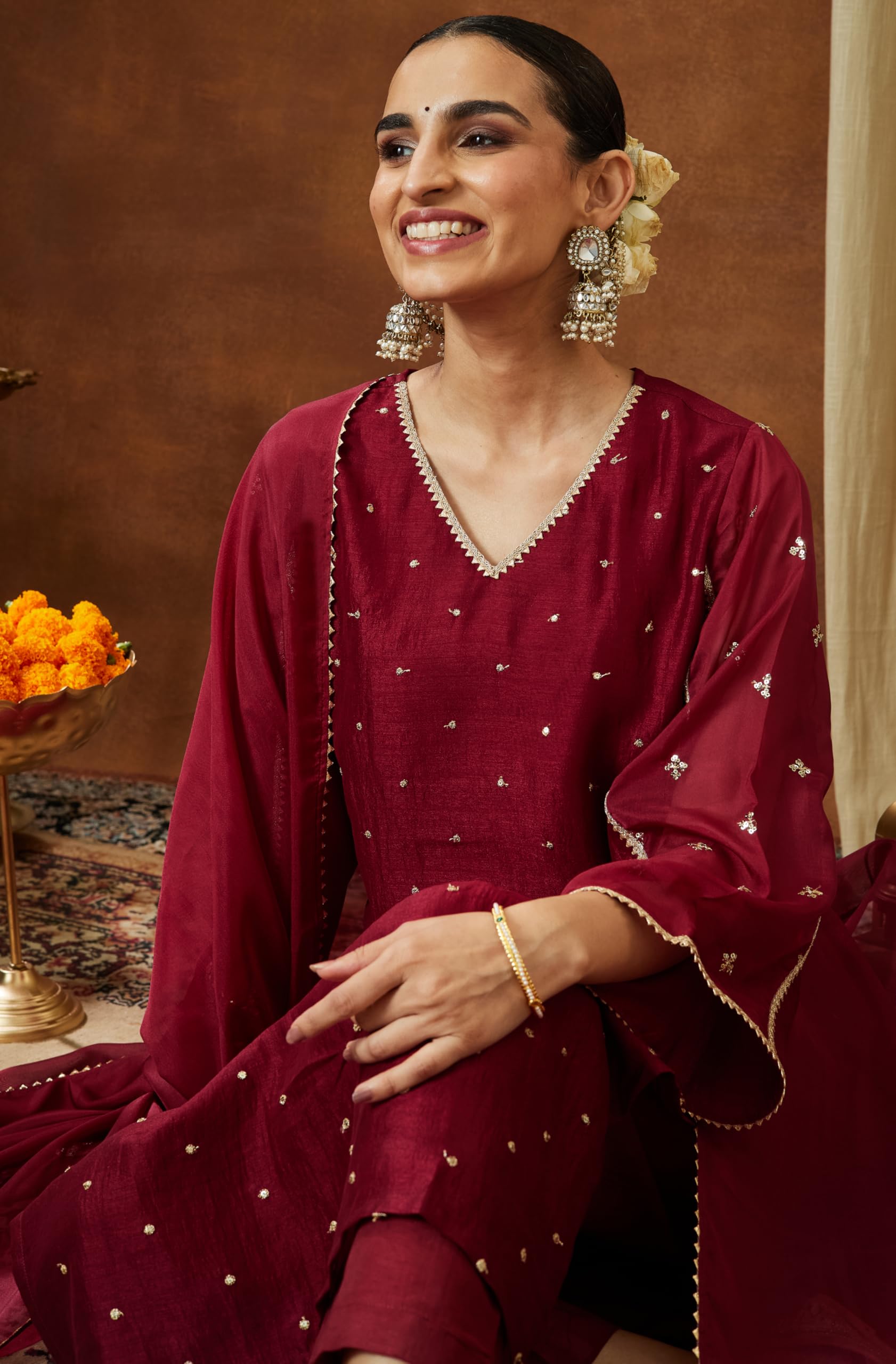 Janasya Women Kurta with Pant & Dupatta Set product image 7