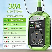 Vista 2 de EyGde Protector de sobretensiones para RV de 30 amperios, analizador de circuito RV con cubierta impermeable, protector de voltaje de potencia