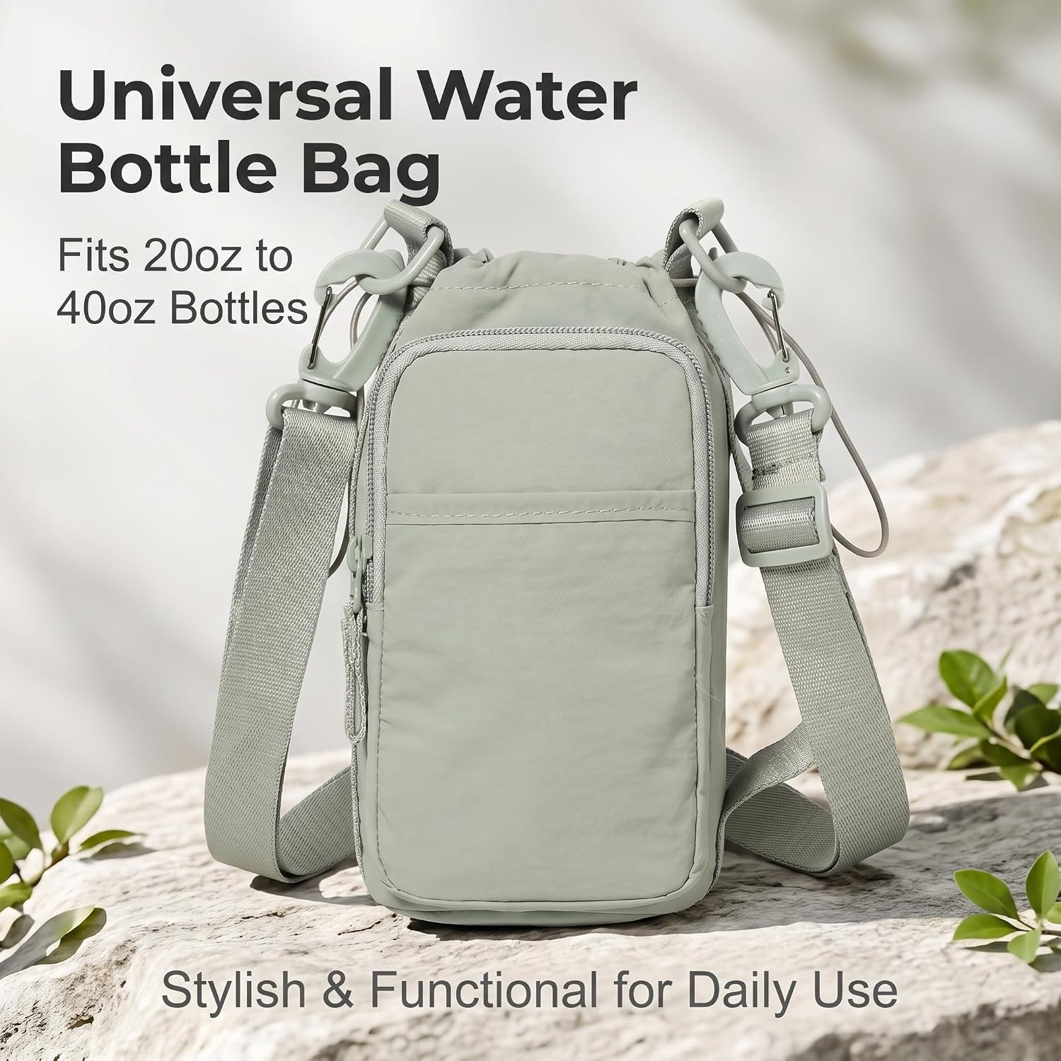 Water Bottle Holder with Strap, Crossbody Sling Bag for Walking Hiking image 2