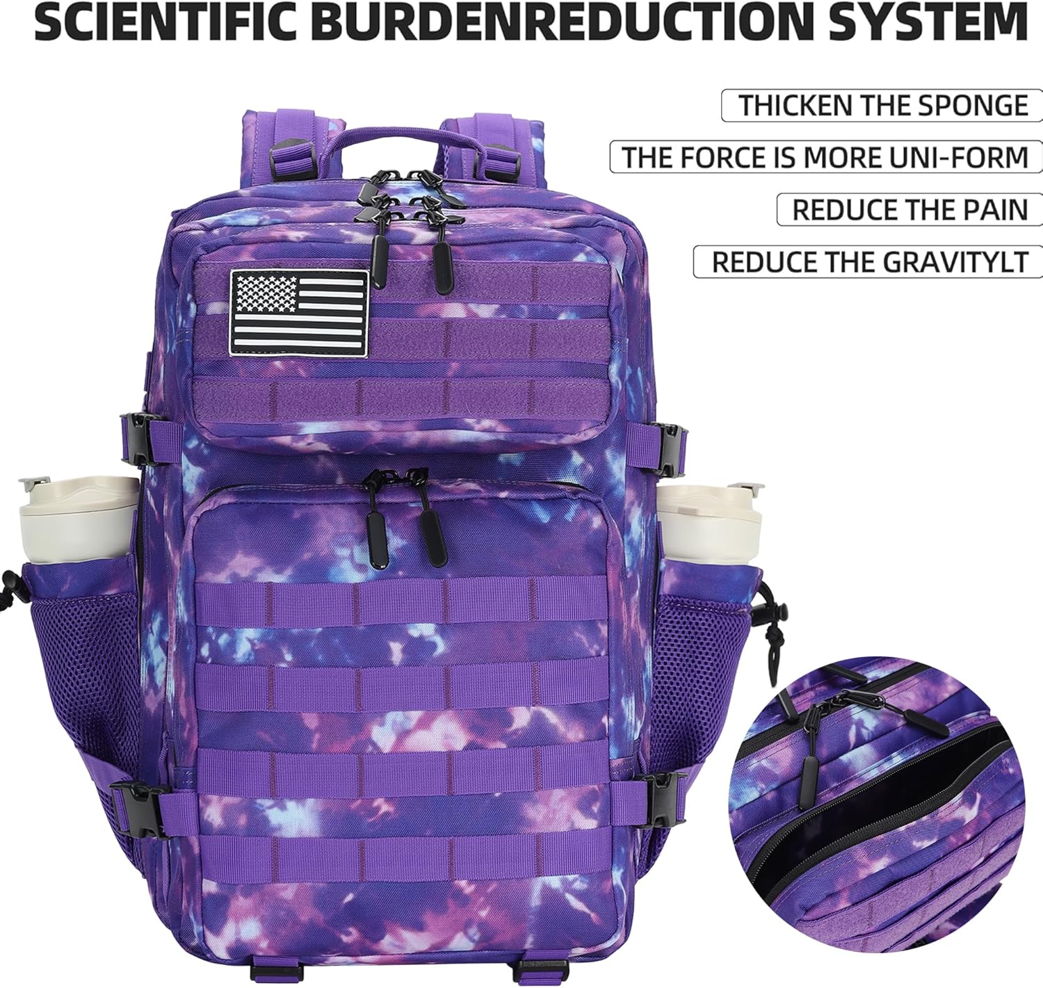 45L Military Tactical Backpack Hiking Backpacks Tactical Gear Camo Back Pack Army Molle Bag Rucksack Fitness Daypack