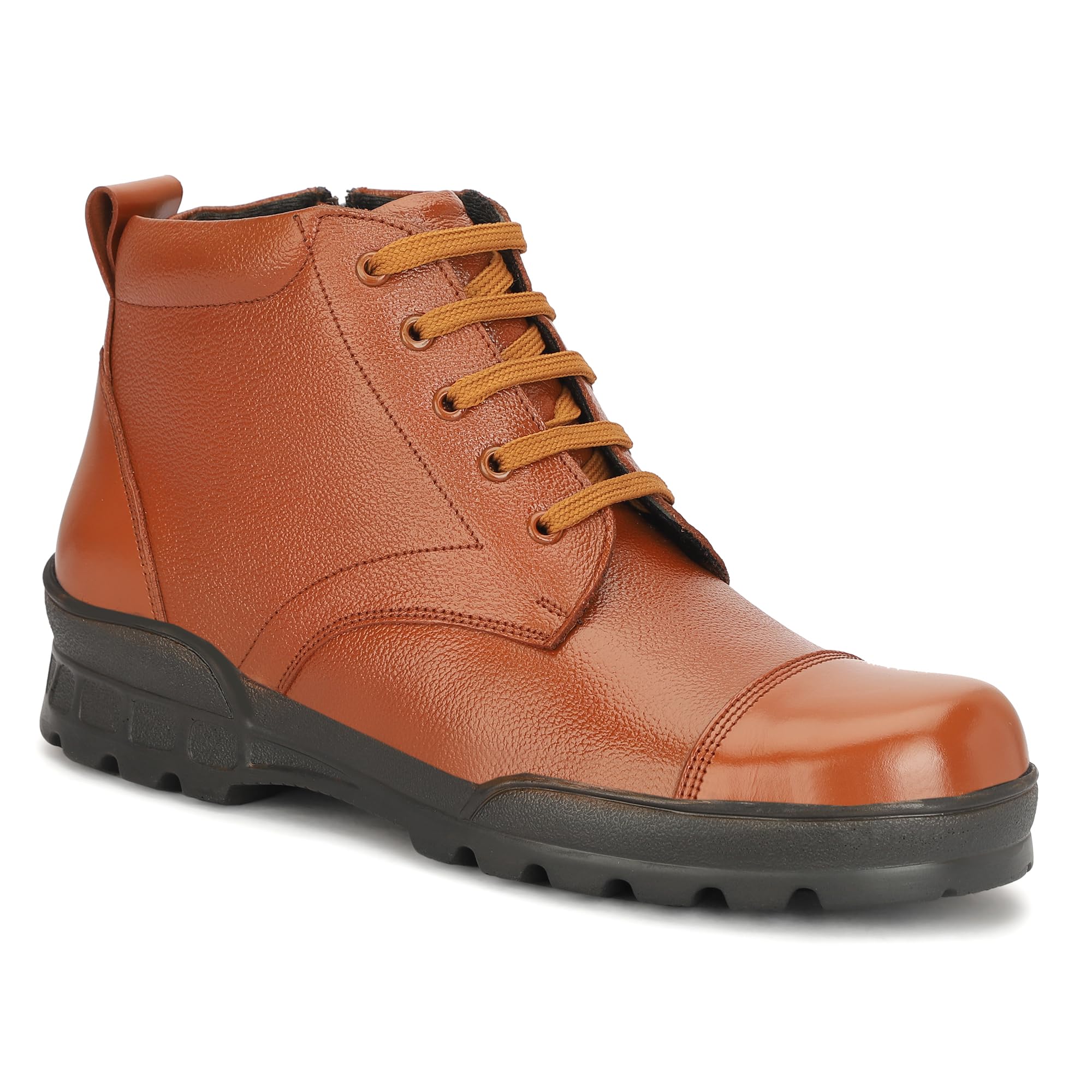 Svpanther Mens Tan Police|Comfortable|Lightweight Genuine Leather Lace up|Zip Ankle Boot 6 UK/INDIA (B0CL6LCQND) Amazon Price History, Amazon Price Tracker