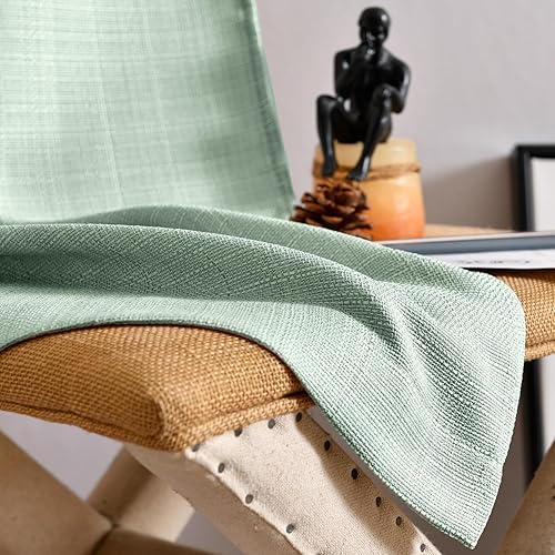 Miniatura 6 de JINCHAN Cortinas de cocina de 24 pulgadas, cortinas texturizadas de lino para sala de estar, baño, casa de campo, juego de media ventana, filtro