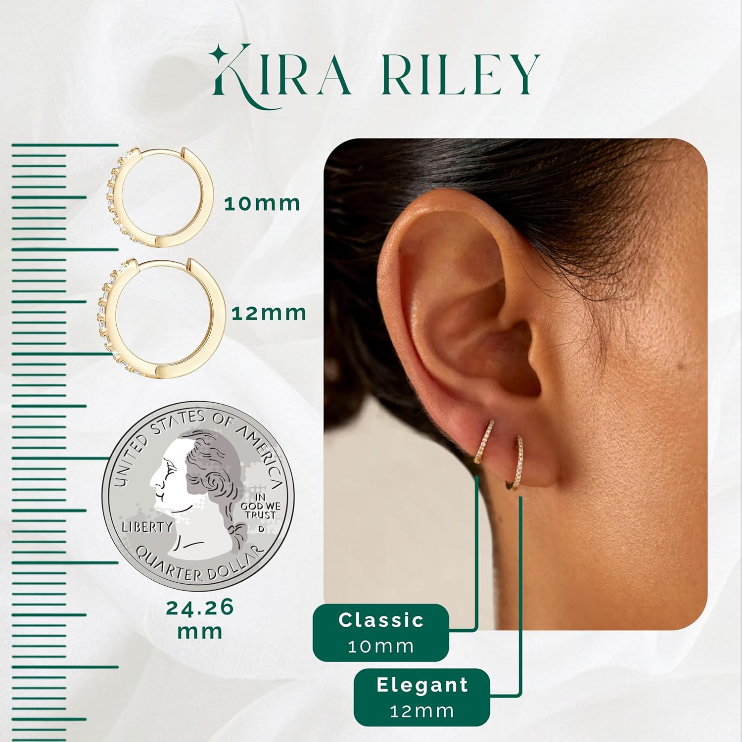 14k Solid Gold Hoop Earrings for Women and Men - Small Real and Thin Huggies, Hypoallergenic Studs - Jewelry Gifts for Mom