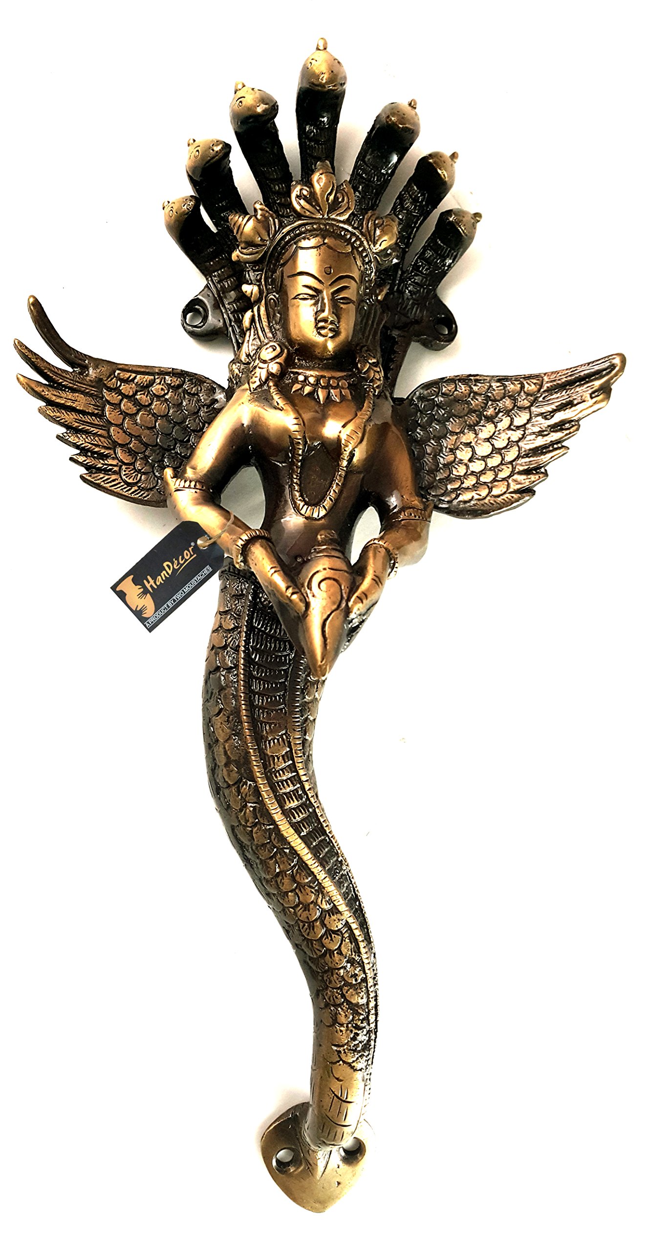 Two Moustaches Nagkanya with Shankh Brass Door Handle, Snake Lady Door Handle, Standard, 1 Piece (B07F1VR4RH) Amazon Price History, Amazon Price Tracker