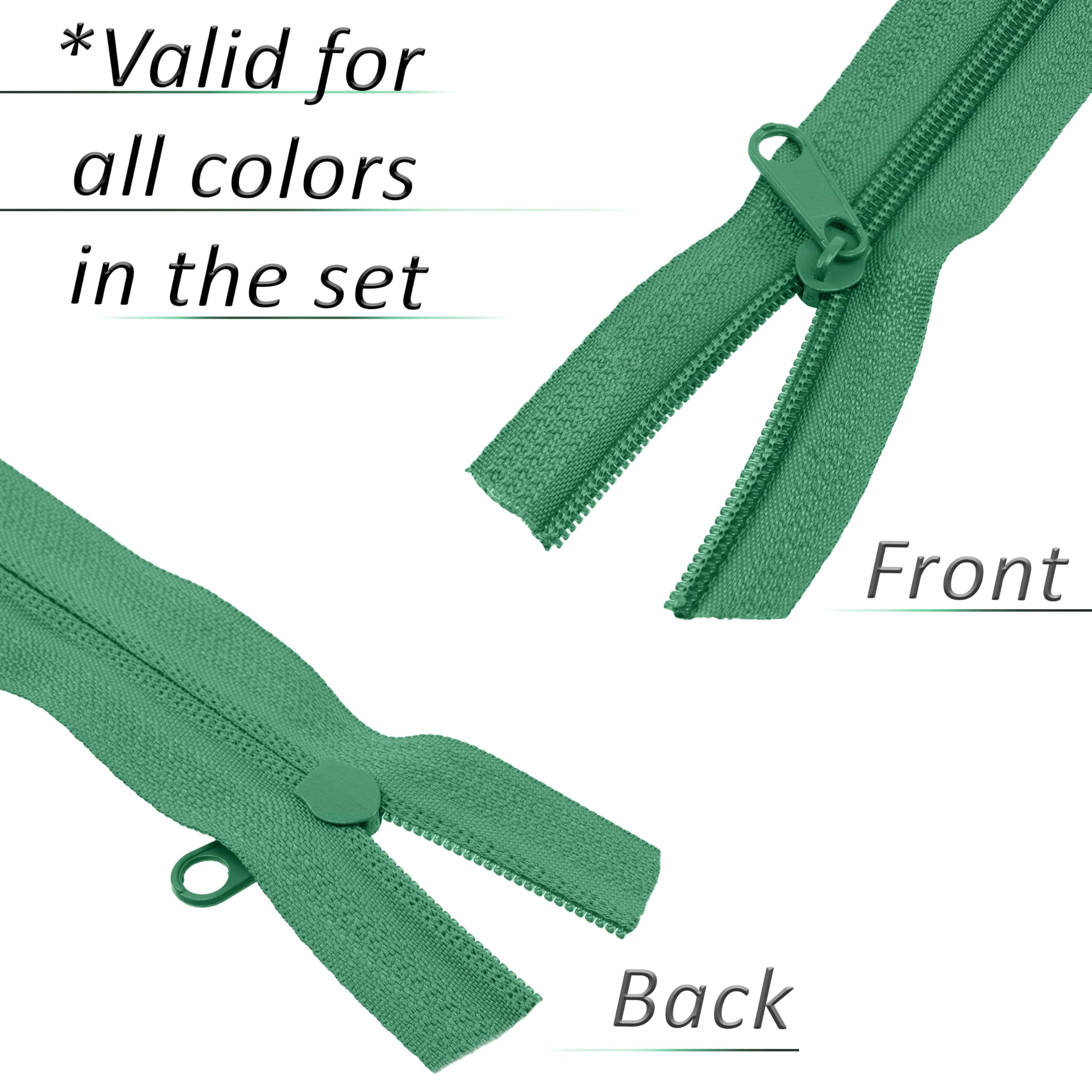 Aerzetix Kit Cerniera Lampo a Spirale 6x1 m Verde N°5 18 cursori Metallo Non bloccabile