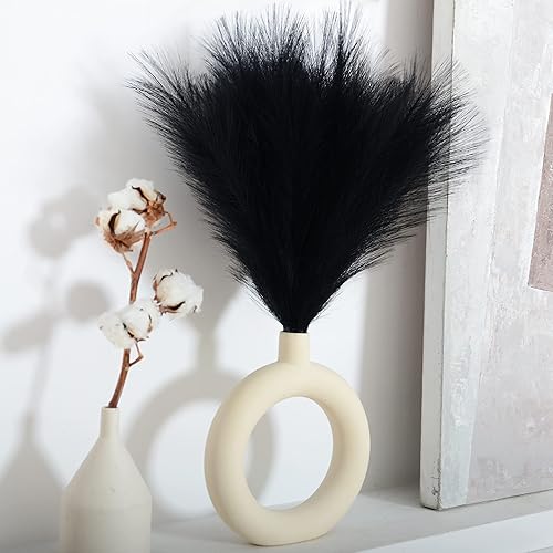 PERFNIQUE Hierba de las pampas sintética, juego de 6 tallos de 17 pulgadas, flores artificiales cortas, rellenos de jarrón pequeño, rústico, PERFNIQUE Hierba de las pampas sintética, juego de 6 tallos de 17 pulgadas, flores artificiales cortas, rellenos de jarrón pequeño, rústico,