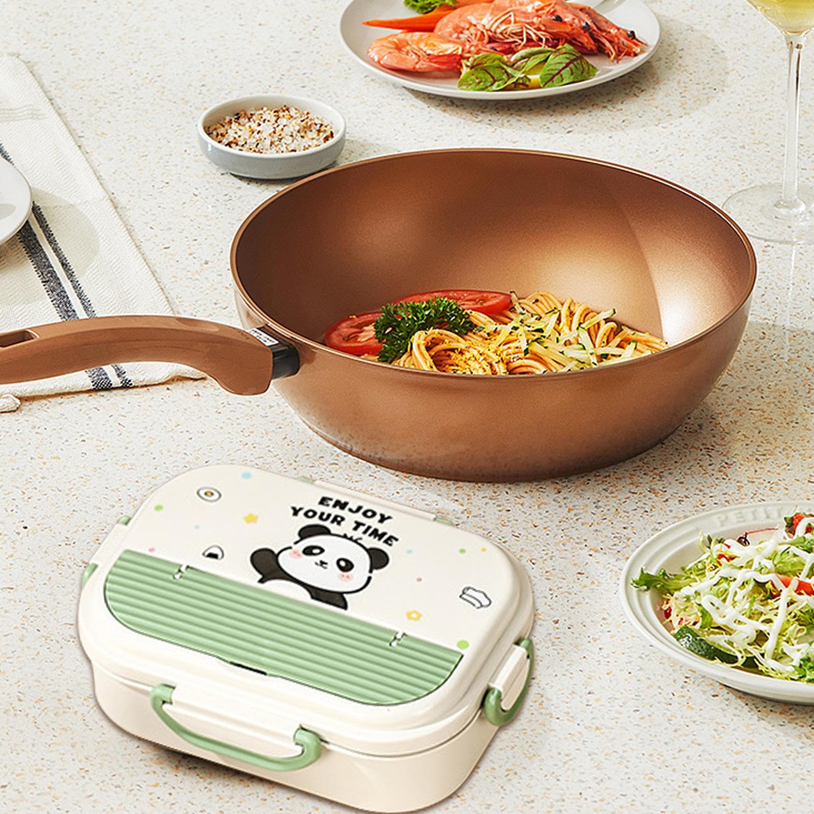 Lunch Box Couverts Portables Adaptés Au Micro-Ondes