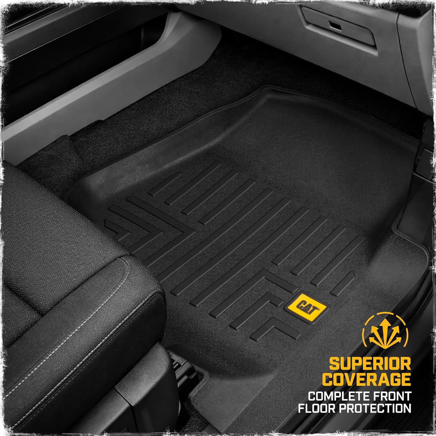 Cat® Floor Mats for 2015-2026 Ford F-150 SuperCrew Cab, Front & Rear, All Weather Protection 3D Contour Fit Custom Fit Floor Liners, Black