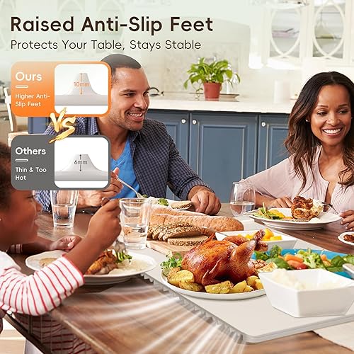 Miniatura 4 de Tapete de calentamiento de alimentos, bandeja de calentamiento eléctrica de silicona de 26 x 15 pulgadas con control de 11 temperaturas y
