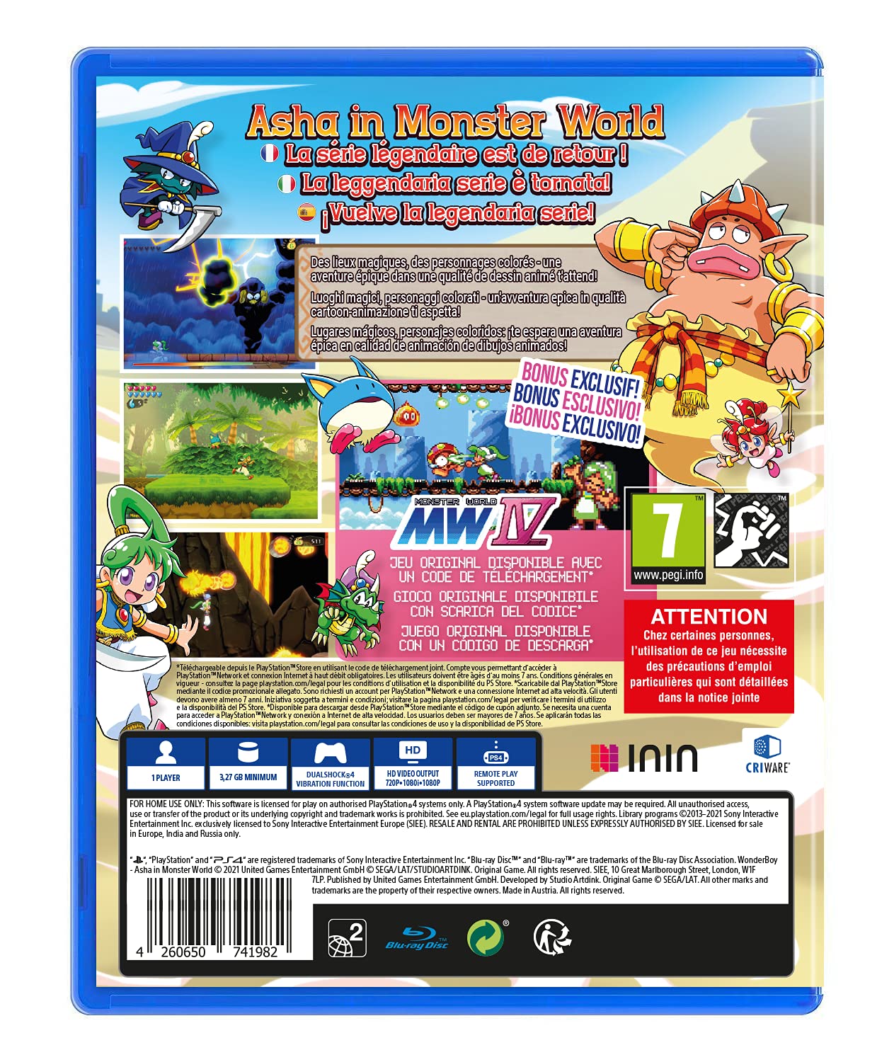 Wonder Boy Asha in Monster World Ps4