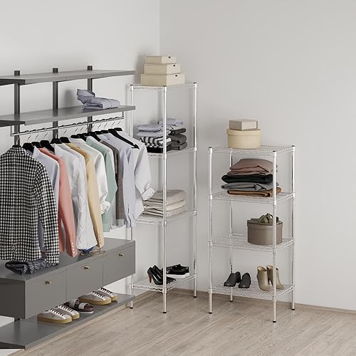 Miniatura 6 de Kit de estantería de alambre cromado de 4 niveles de 18 pulgadas de profundidad x 24 pulgadas de ancho x 54 pulgadas de alto  Unidad de estante de