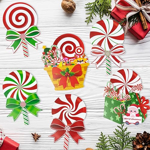 Miniatura 7 de Candy Christmas Decorations Outdoor Yard Signs - 6Pcs Plastic Peppermint Lollipop Candy Signs with Stakes for Winter Holiday Christmas Outside Yard
