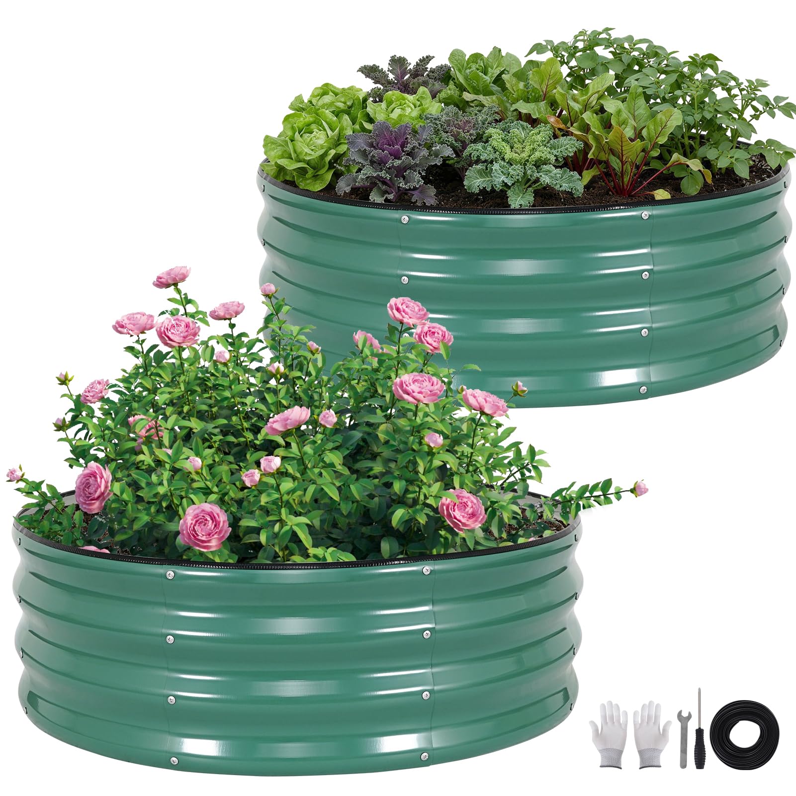 Galvanized Raised Garden Beds - 2 Pack 3x3ft -10 Galvanized Raised Garden Beds - 2 Pack 3x3ft -10