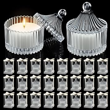 24 Pack Wedding Candle Favors in Glass Jar with Lid