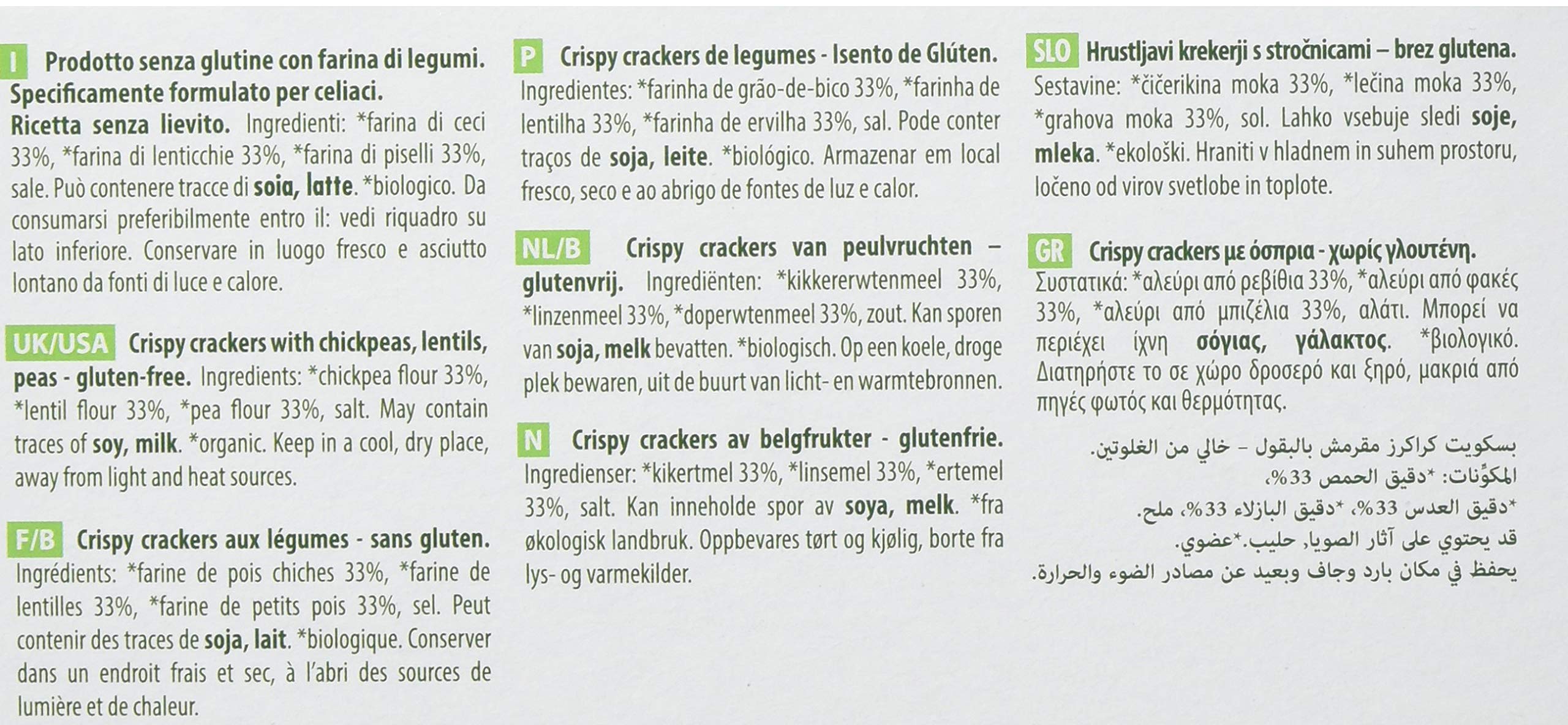 Probios Crispy Crackers con Ceci - Pacco da 12 x 110 g, Senza glutine