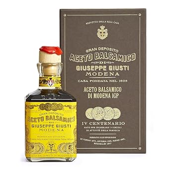 Giusti Balsamic Vinegar of Modena IGP Extra Thick & Rich Aceto Balsamico di Modena, Matured in Traditional Aging Casks - 4 Gold Medals, Made in Italy, in Gift Box - 8.45 fl oz 250 ml - Pack of 1