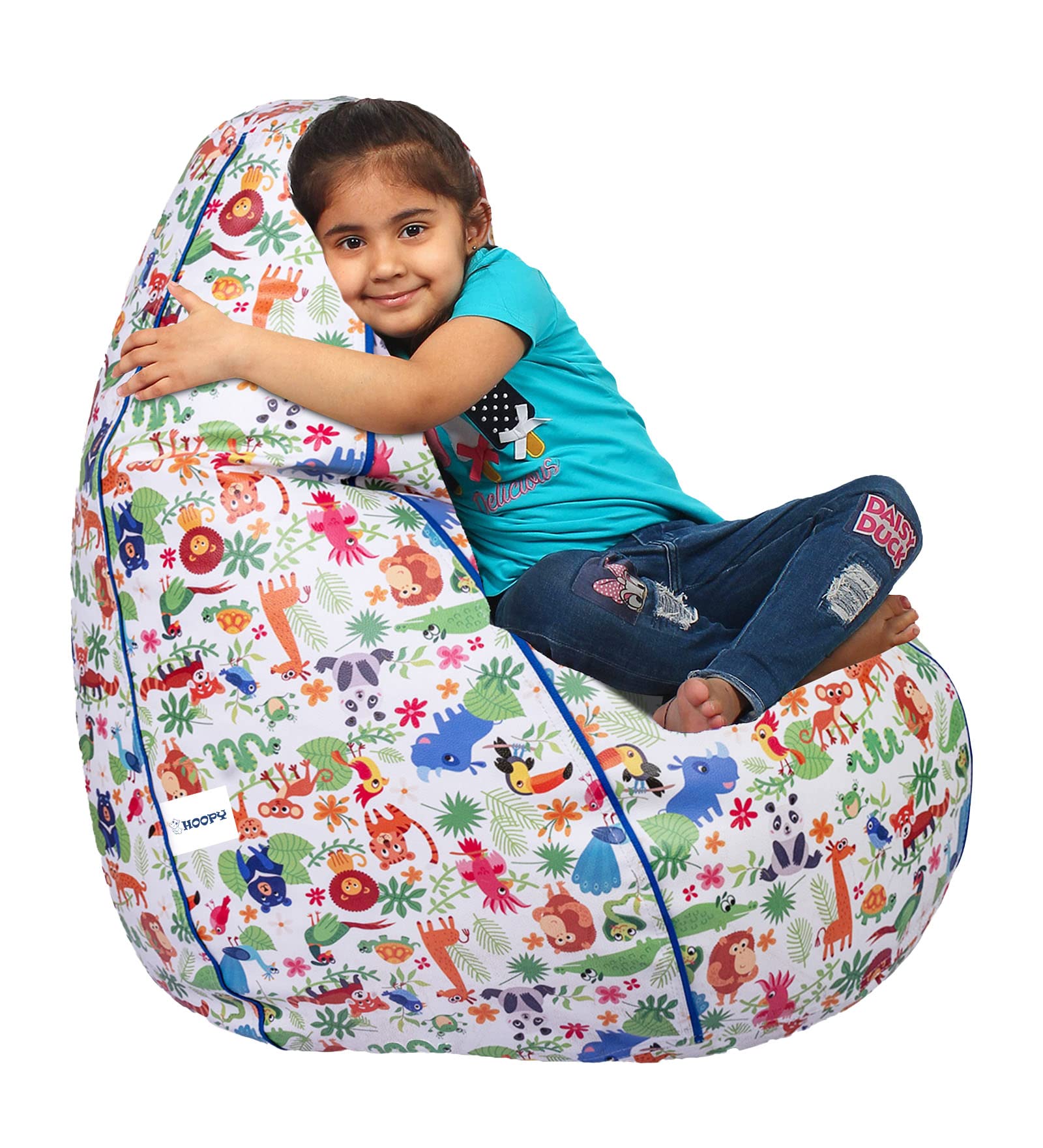 hoopy Kids Large Bean Bag Cover (Without Beans)- Animal Print_Birthday Gift Item for Kids 2