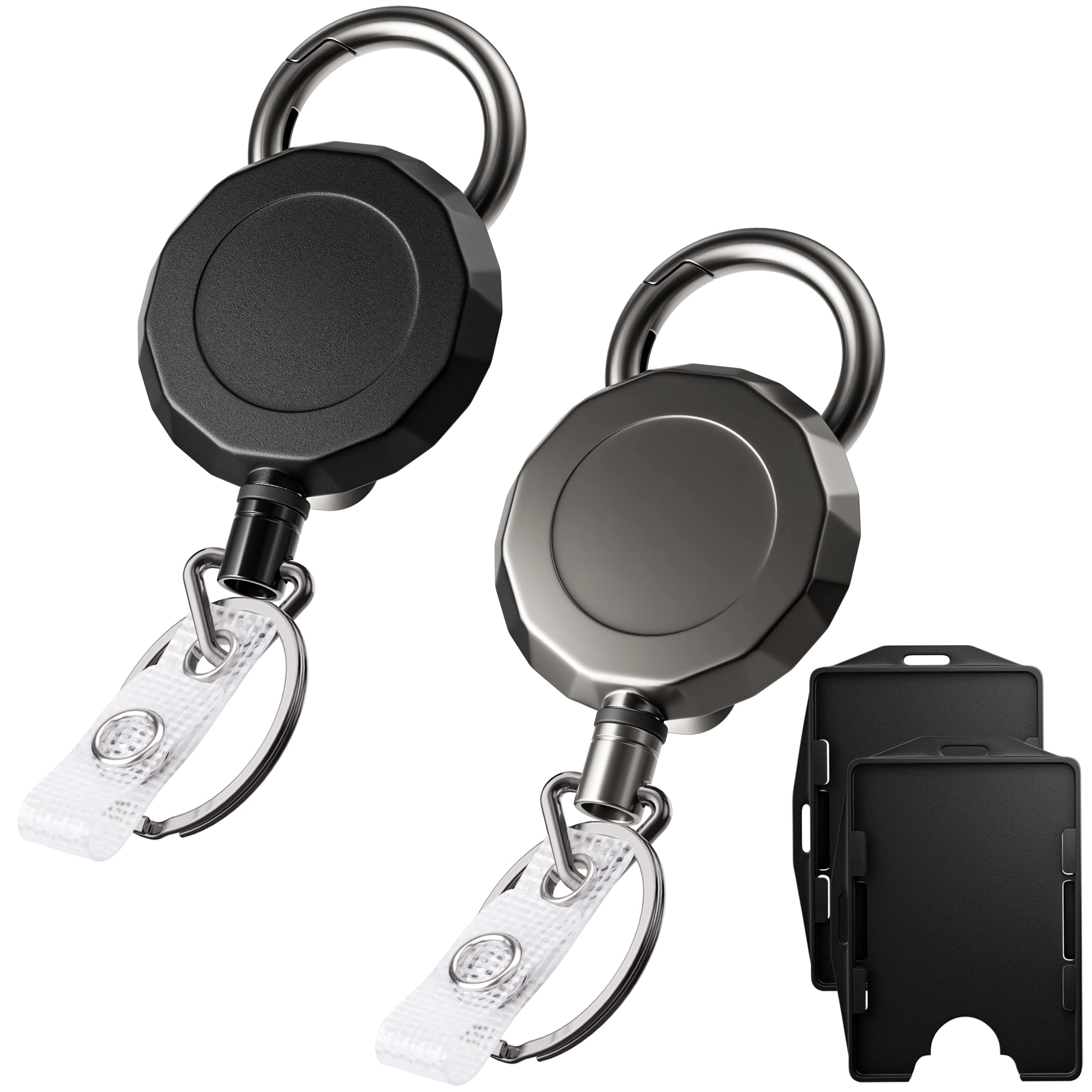 Buy 2 Pack Retractable ID Badge Holder Reel, Premium Casing and Cord