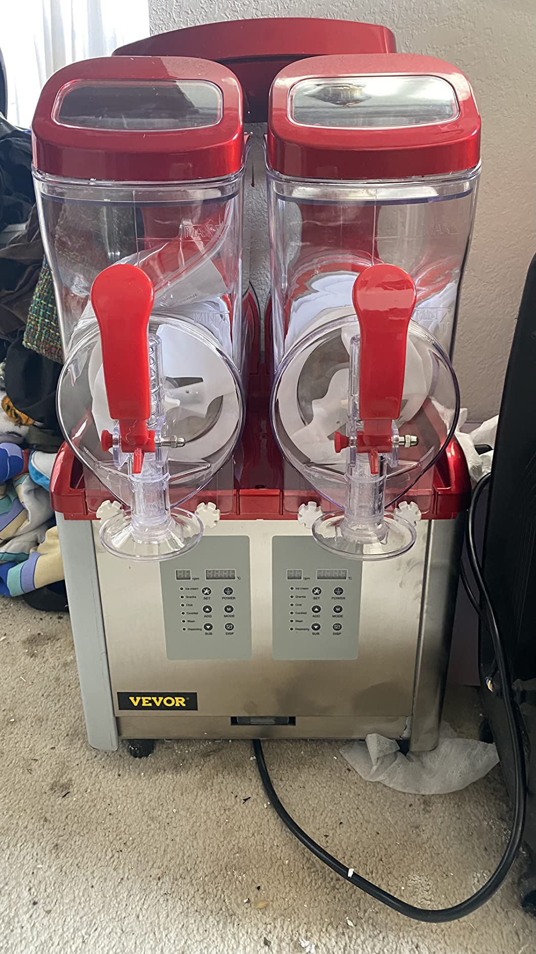 58/mo Finance VEVOR Commercial Slushy Machine, 6Lx2/1.6 Galx2 Food