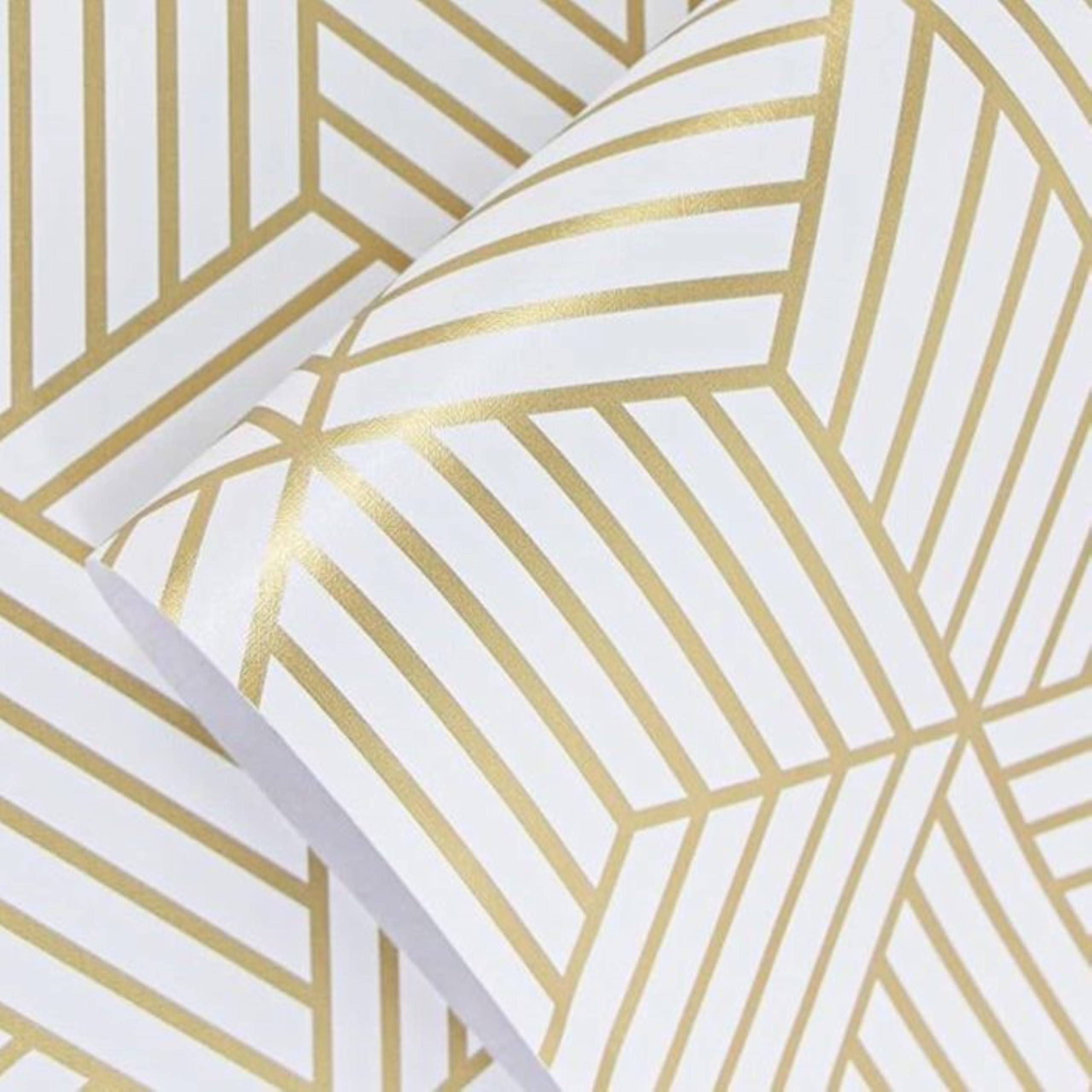 ASSBRI COLLECTIONS Golden Brown Hexagon Strips 3D Self-Adhesive Wallpaper for Bedroom Hall Living Room Cupboard Book Shelf Peel and Stick Vinyl Wallpaper 200 X 45 CM - 9 Sqft… (B0DCW9935Y) Amazon Price History, Amazon Price Tracker