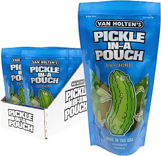 Van Holten's Jumbo Dill Pickle-In-A-Pouch 12 Pack | Gluten-Free, Low-Calorie On-the-Go Snack from Wisconsin