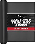Precision Defined Tool Box Liner Professional Grade, 16 ft x 16", Black | Drawer Liner for Tool Box Organizer, Non-Slip Thick Cabinet Shelf Liner, Tool Box Foam, Tool Box Mat