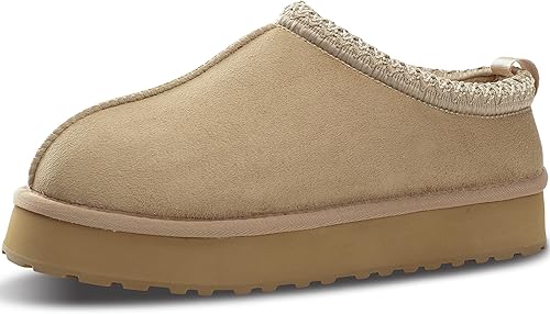 Platform Slippers Mini Boots for Women Fleece Lined Booties Anti-Slip Snow Slippers for Women Outdoor