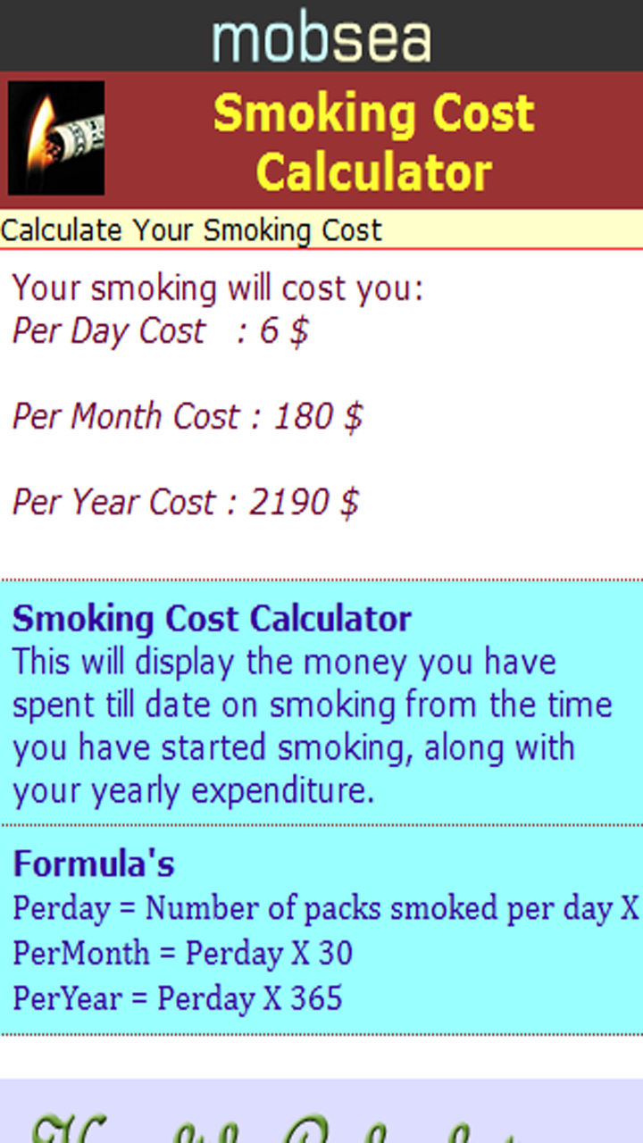 Smoking Cost for Android