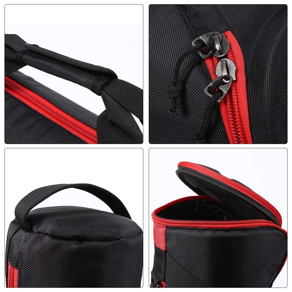 Bolsa de trípode negra para cámara, bolsa de viaje para fotografía, bolsa de protección de trípode de 80 cm, rojo & negro
