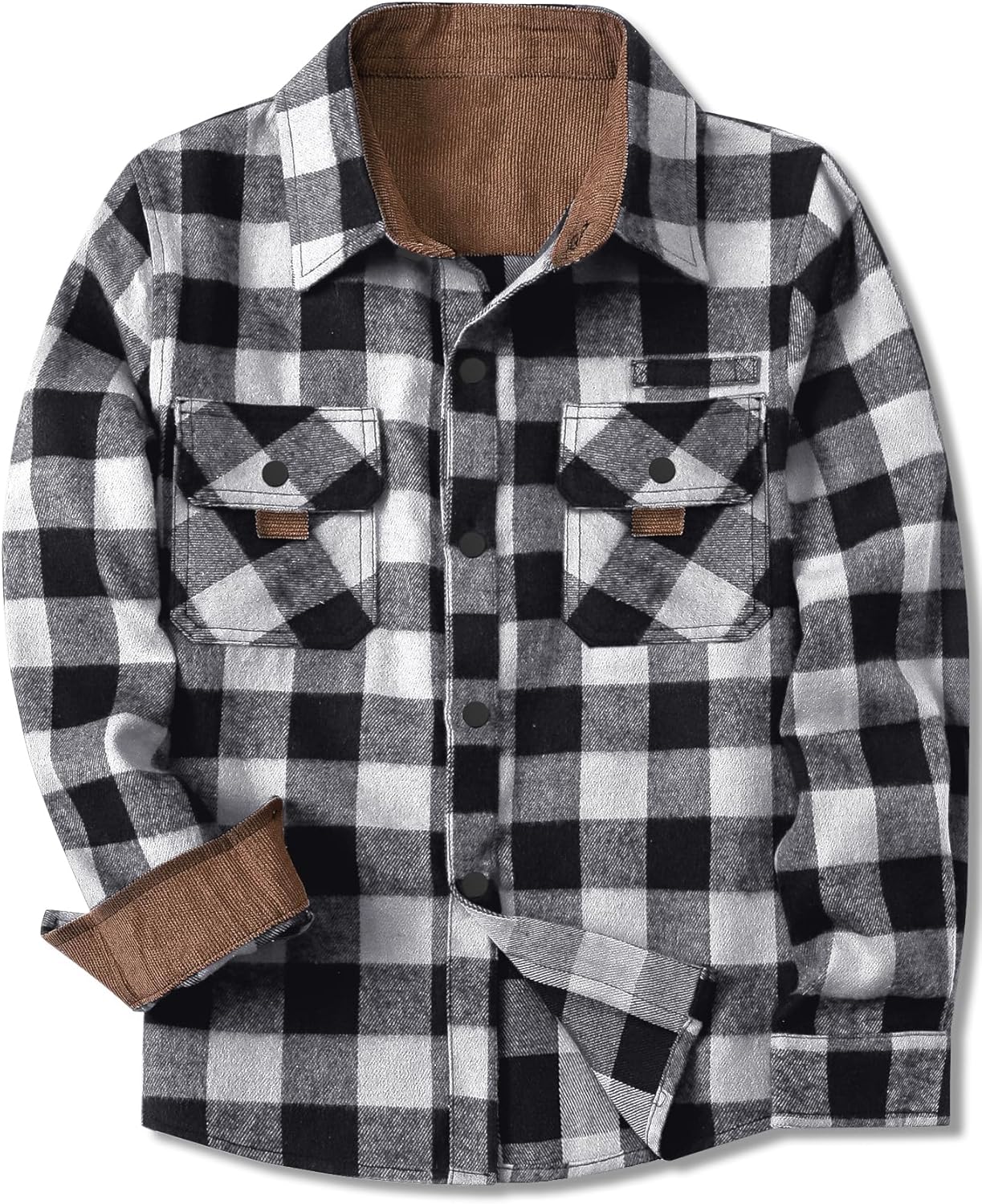 Dad Shirt SANGTREE Plaid Flannel Shirt Long Sleeve Button-Up For