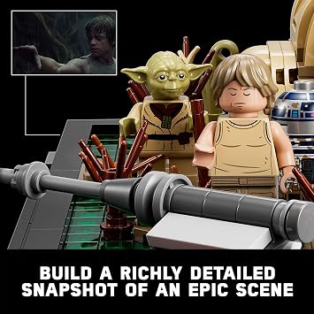 LEGO Star Wars Dagobah Jedi Training Diorama 75330 Set - Complete Series with Yoda and R2-D2 Minifigures, and Luke Skywalkers X-Wing, Birthday Gift Idea for Adults, Men, Women, Room Decor Memorabilia