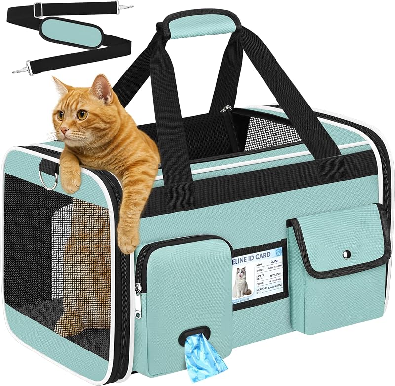 Bolsa de Transporte para Gatos HUANLANG Dobrável em Tecido Oxford 600D 46,0 x 30,0 x 30,0 cm