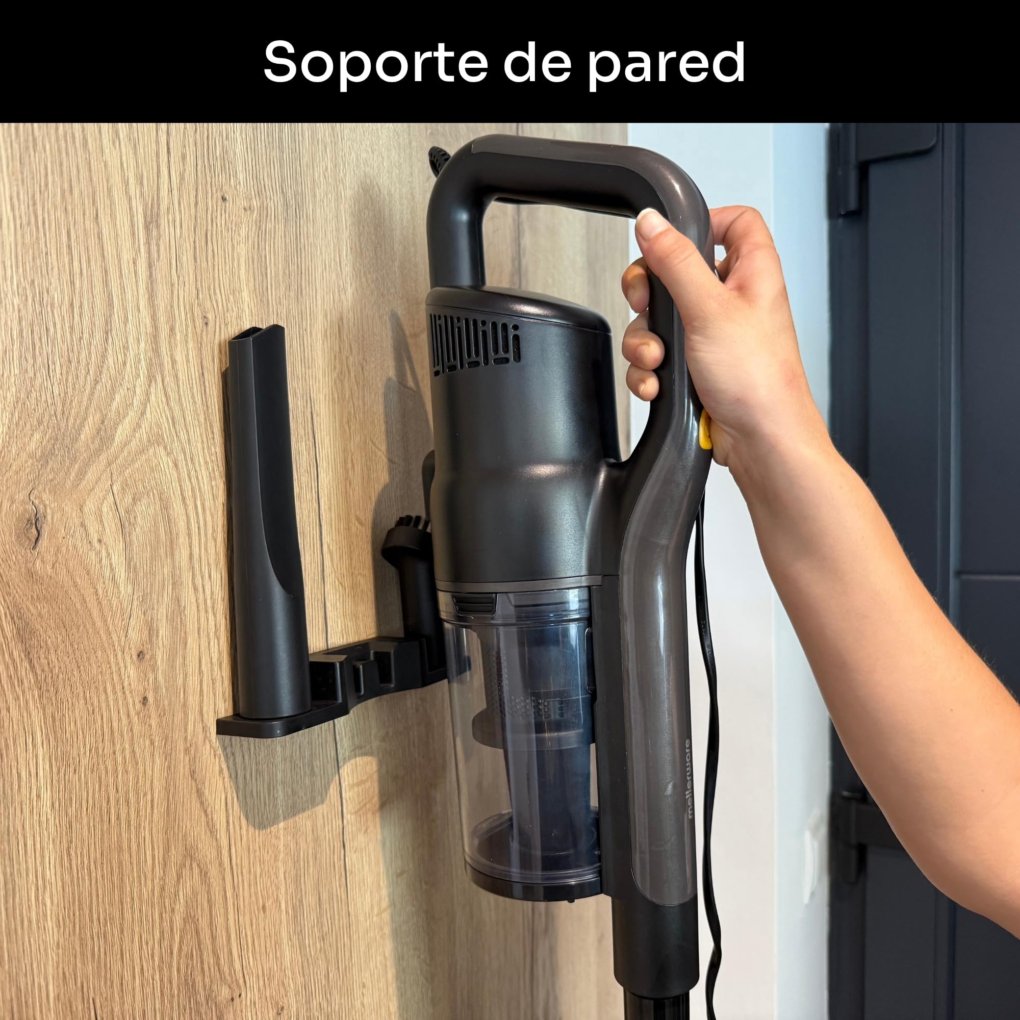 Mellerware - Aspirador Escoba Cleany 600W | Potencia de Principio a Fin | Boquilla 2 en 1 | con Cable | Elimina Polvo, Pelos y Suciedad | Ligero y Fácil de Mover