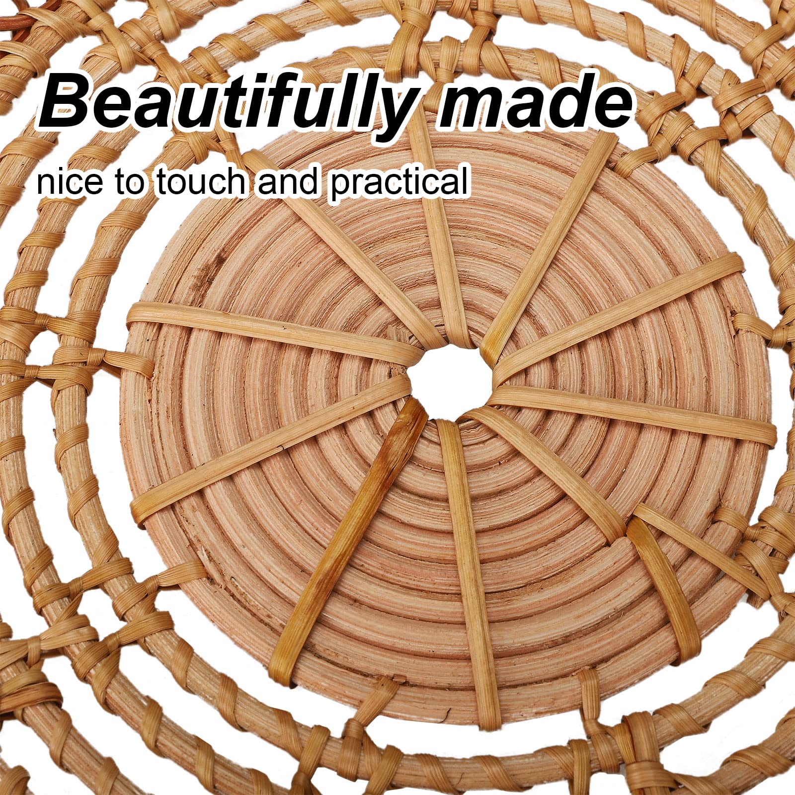 Set di decorazioni da parete di 9 decorazioni per la casa Boho Decorazione da parete in rattan Cesto di vimini Cestini da parete appesi Piatti decorativi da parete  15