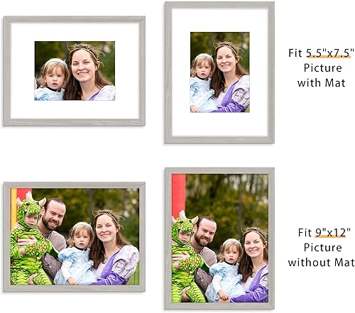 Miniatura 176 de Picrit - Juego de 12 portarretratos de 5 x 7 pulgadas para colgar en la pared o exhibir sobre una mesa, para fotos de 4 x 6 con paspartú o 5 x 7
