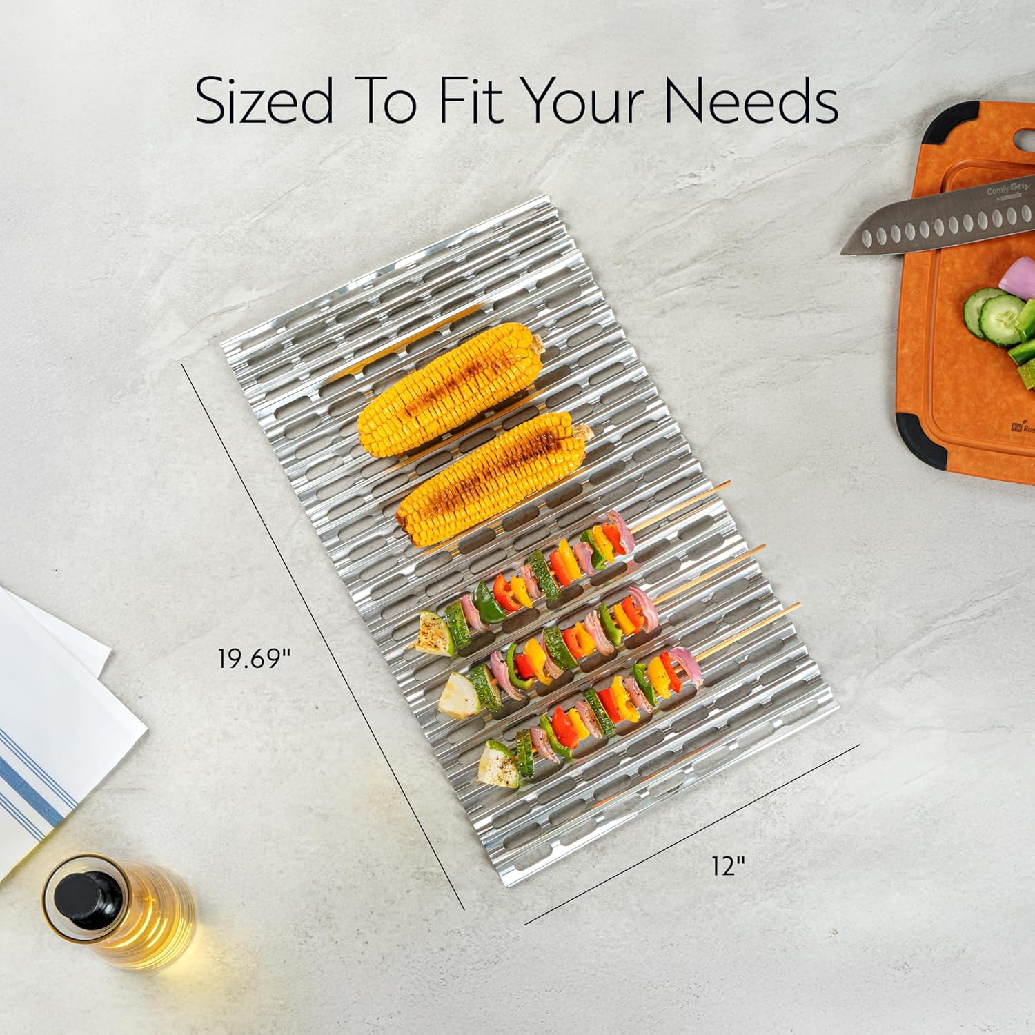 Restaurantware Foil Lux 19.7 x 12 Inch Barbecue Grill Liners 200 Disposable Grill Sheets - Easy-To-Use Oven-Ready Aluminum Grill Liners Heat-Tolerant Fits Most Standard Grills