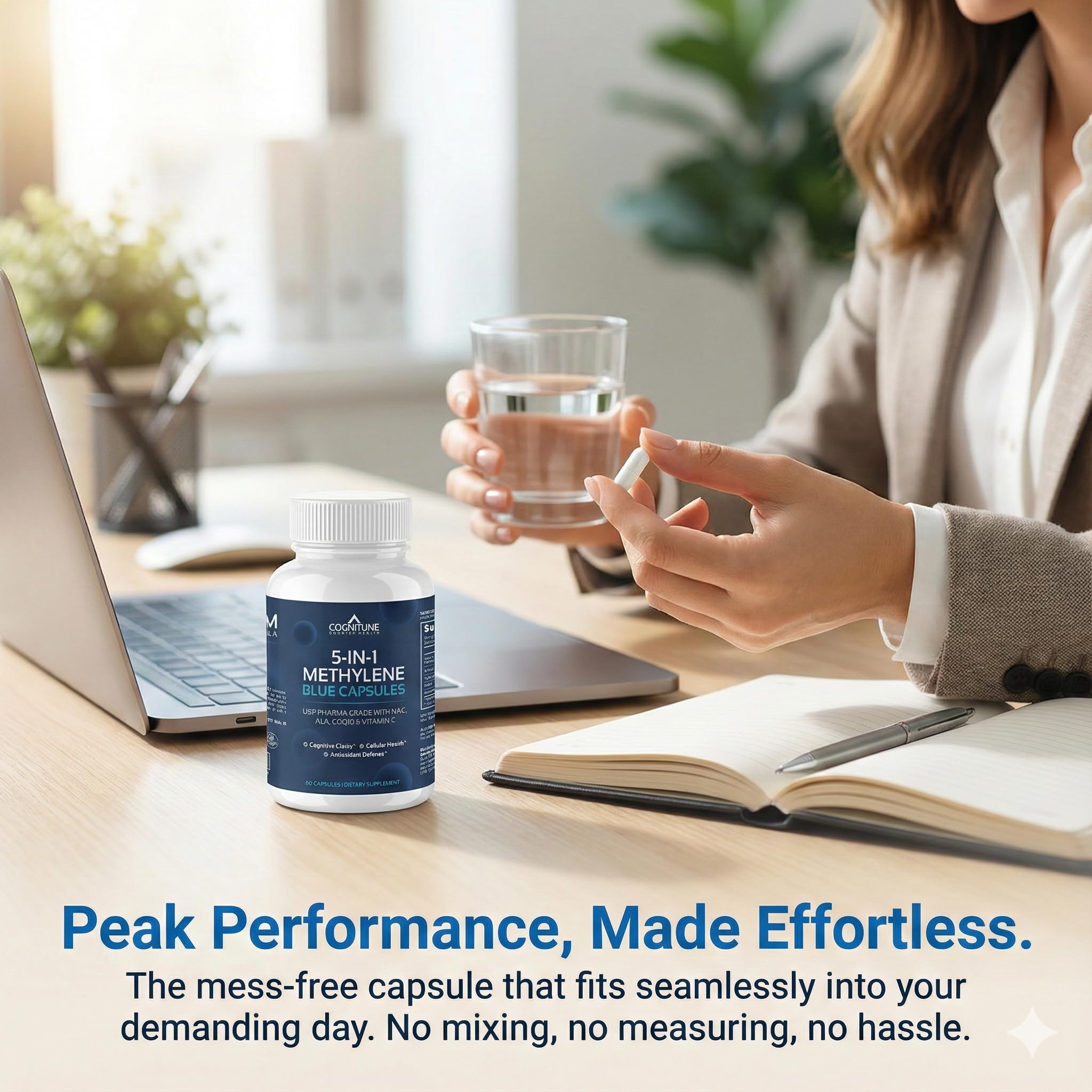 CogniTune Methylene Blue Capsules 5-in-1 Nootropic with NAC & CoQ10, 60 Ct — Amazon image 2