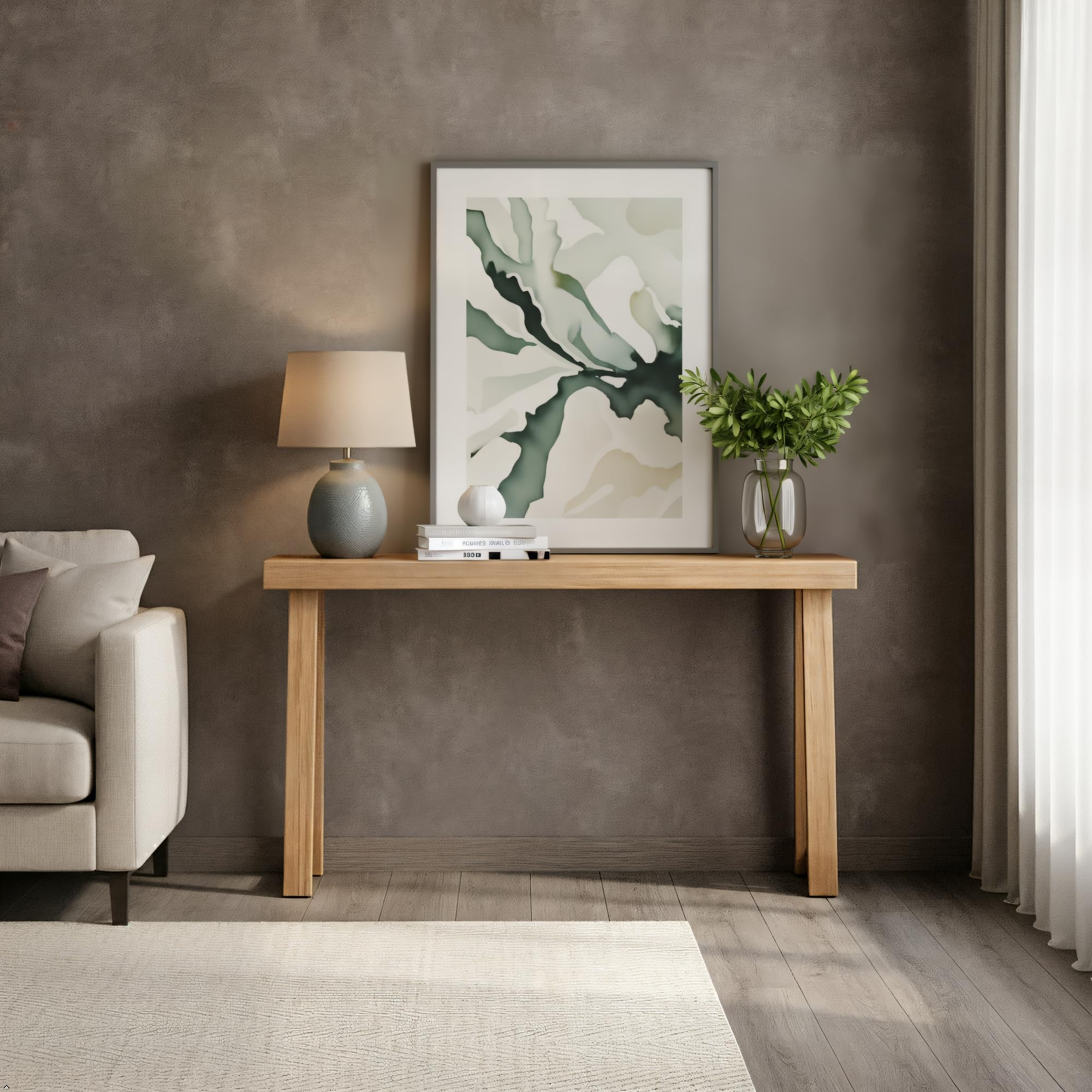 Tavolo consolle ingresso tavolo per ingresso stretto, custodia lunga decorativa da tavolo in legno massello in stile moderno, tavolino con gambe in acrilico, per ingresso